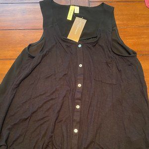 Black Button Down Tank